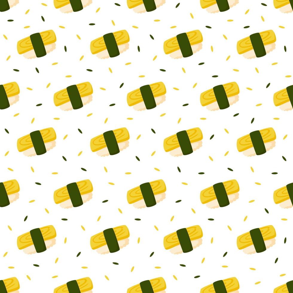 Seamless pattern with Sushi, for decoration vector