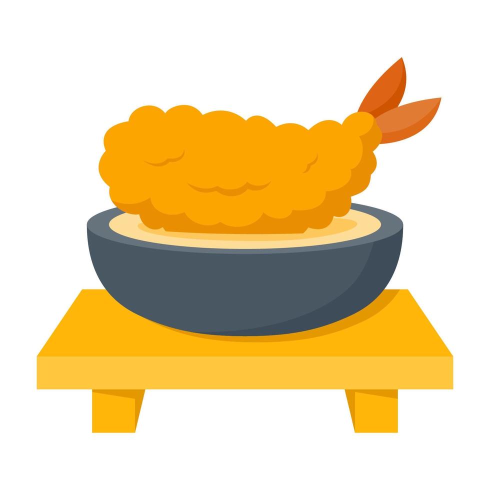 tempura en estilo plano aislado vector