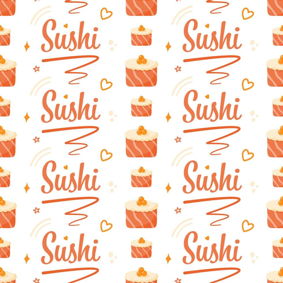 Seamless pattern with Sushi, for decoration vector