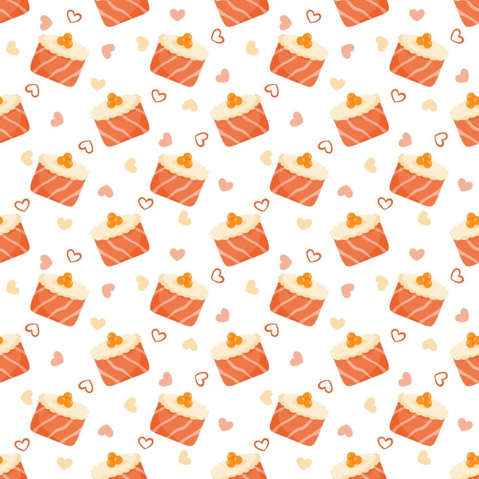 Seamless pattern with Sushi, for decoration vector