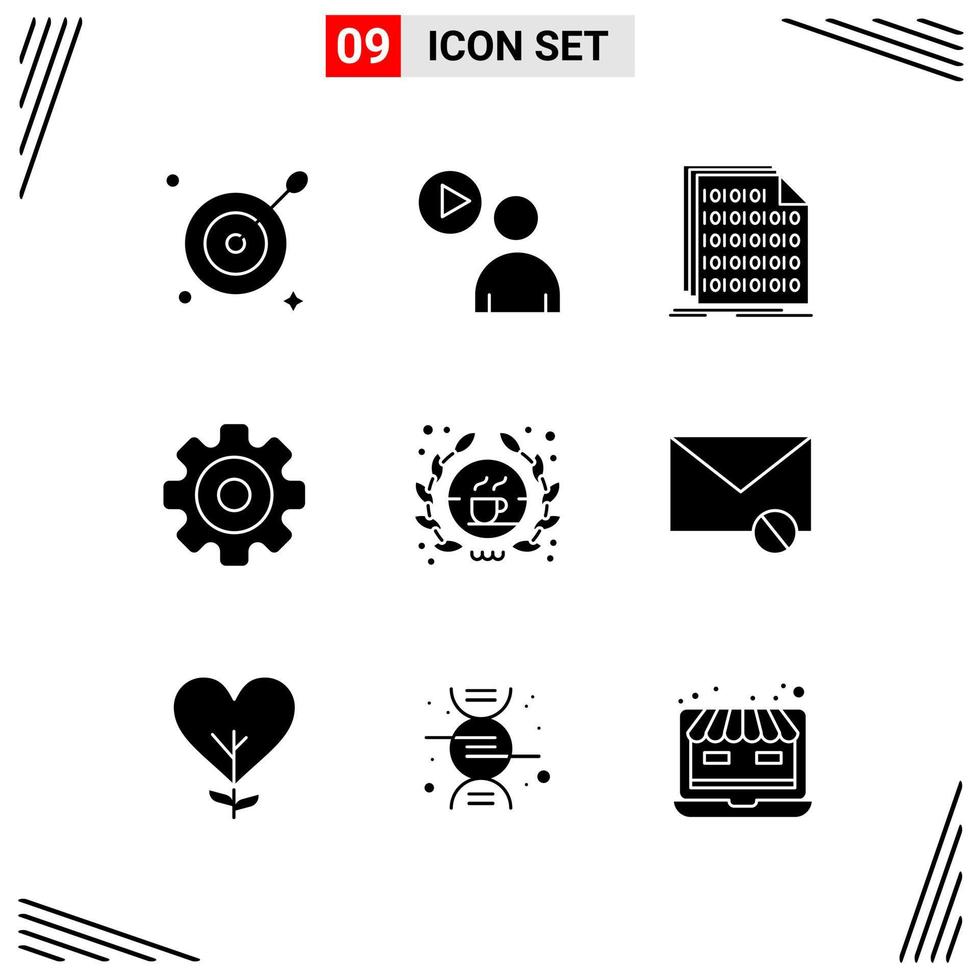 9 Icons Solid Style Grid Based Creative Glyph Symbols for Website Design Simple Solid Icon Signs Isolated on White Background 9 Icon Set Creative Black Icon vector background