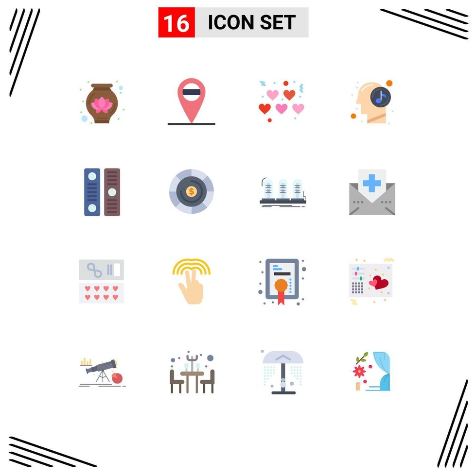 16 Creative Icons Modern Signs and Symbols of investment budget mind file cover directory Editable Pack of Creative Vector Design Elements