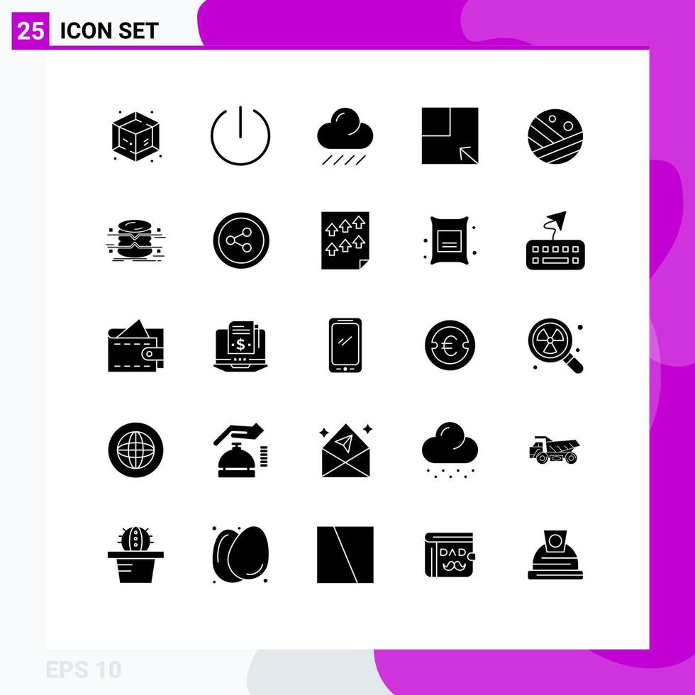 Group of 25 Solid Glyphs Signs and Symbols for data strong hair weather protein moisturizer Editable Vector Design Elements