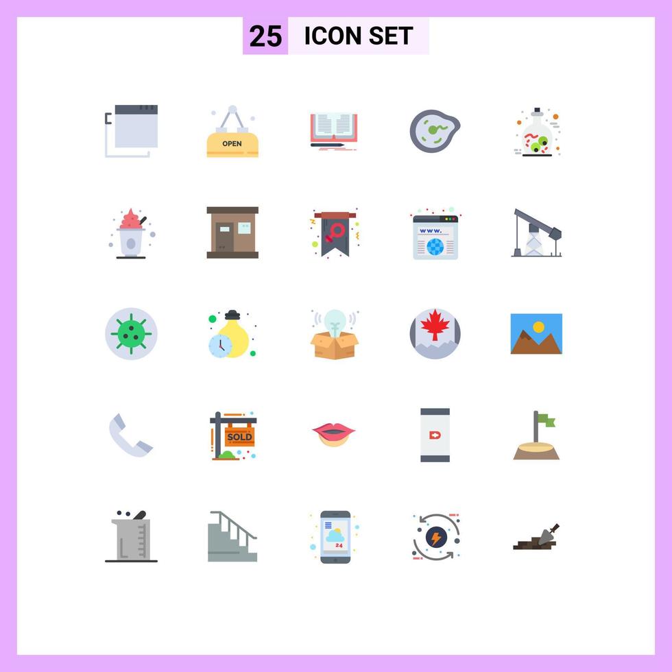 25 Universal Flat Colors Set for Web and Mobile Applications jar eye book physics motion Editable Vector Design Elements