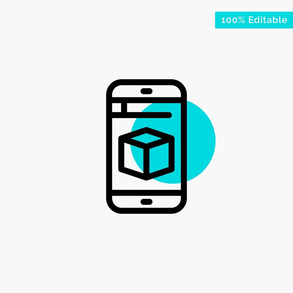 Mobile Cell Box Technology turquoise highlight circle point Vector icon