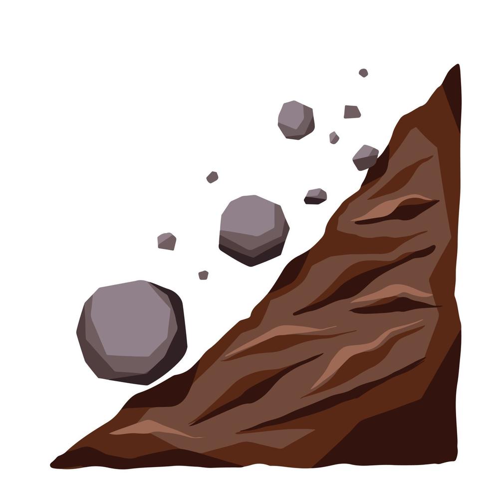 Landslide vector illustration drawing isolated on plain white