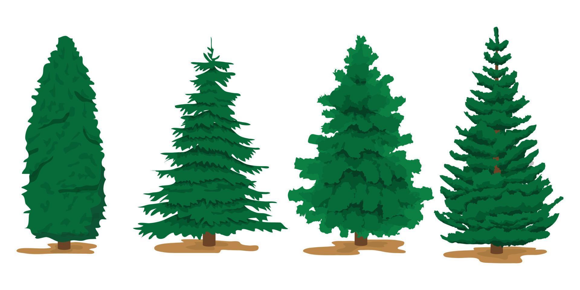 colección de paquetes de iconos de pino, árbol para la decoración del día de navidad ilustración vectorial eps10 vector