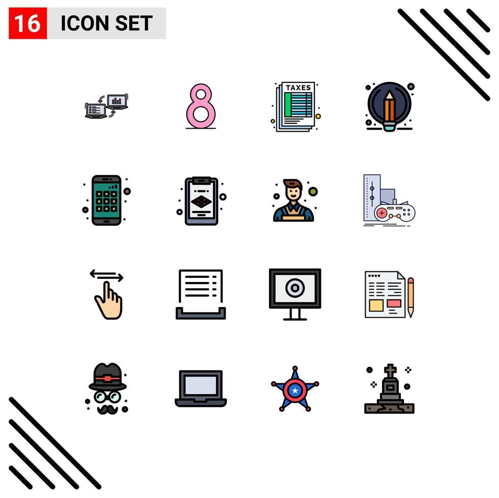 Set of 16 Modern UI Icons Symbols Signs for app pen edit tax Editable Creative Vector Design Elements