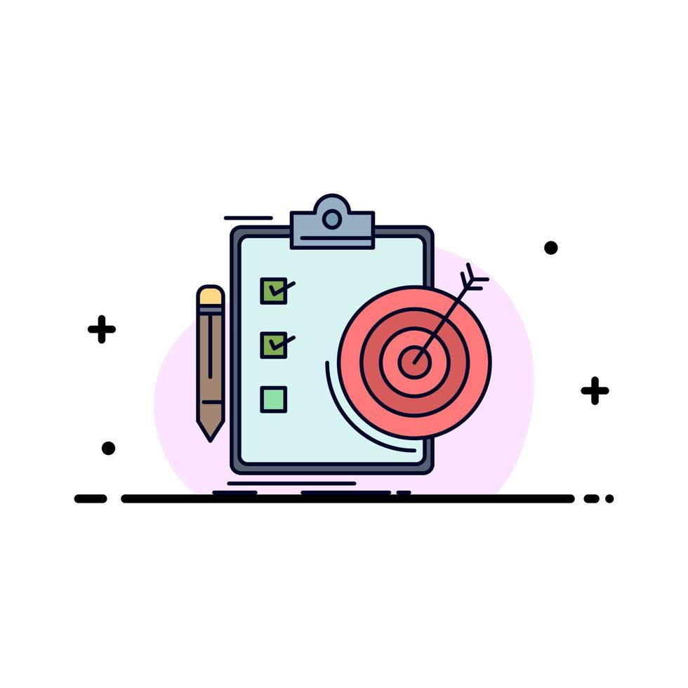 goals report analytics target achievement Flat Color Icon Vector