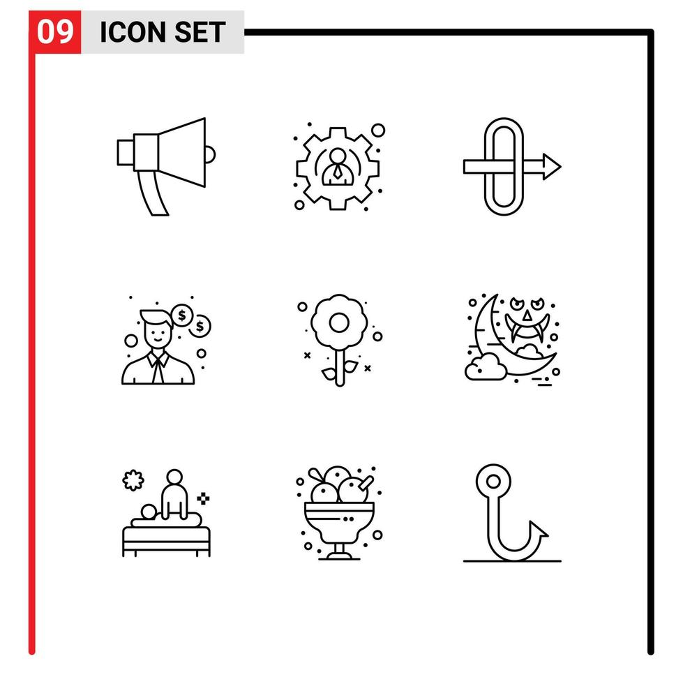 9 Creative Icons Modern Signs and Symbols of holiday plent gateway flower office Editable Vector Design Elements
