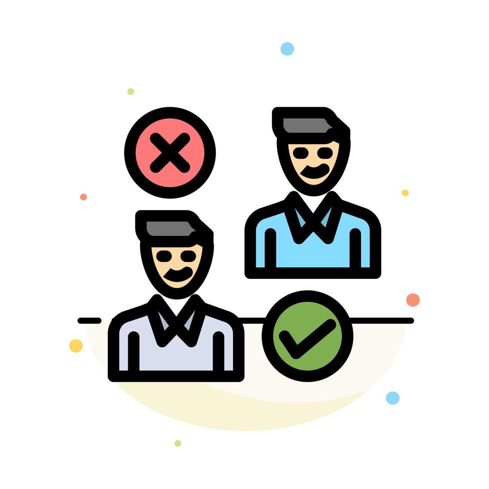 Group User Job good cancel Abstract Flat Color Icon Template vector