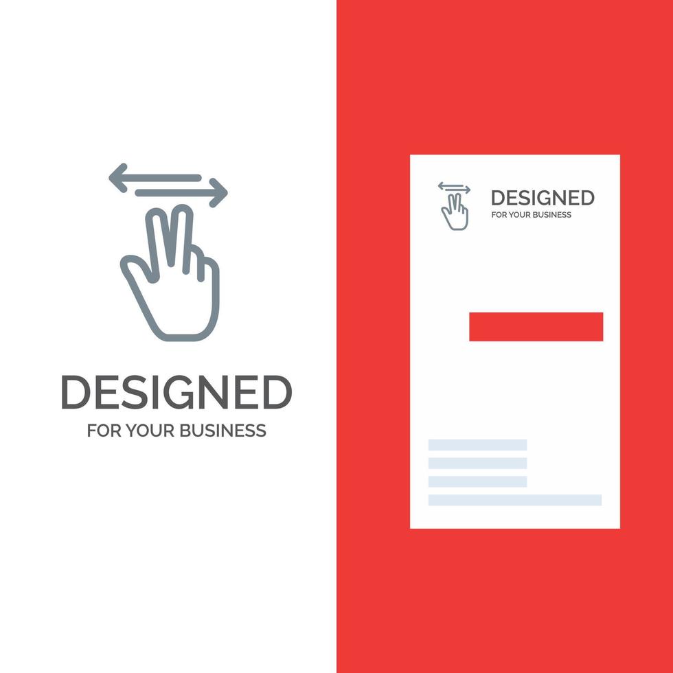 Gestures Hand Mobile Touch Grey Logo Design and Business Card Template vector