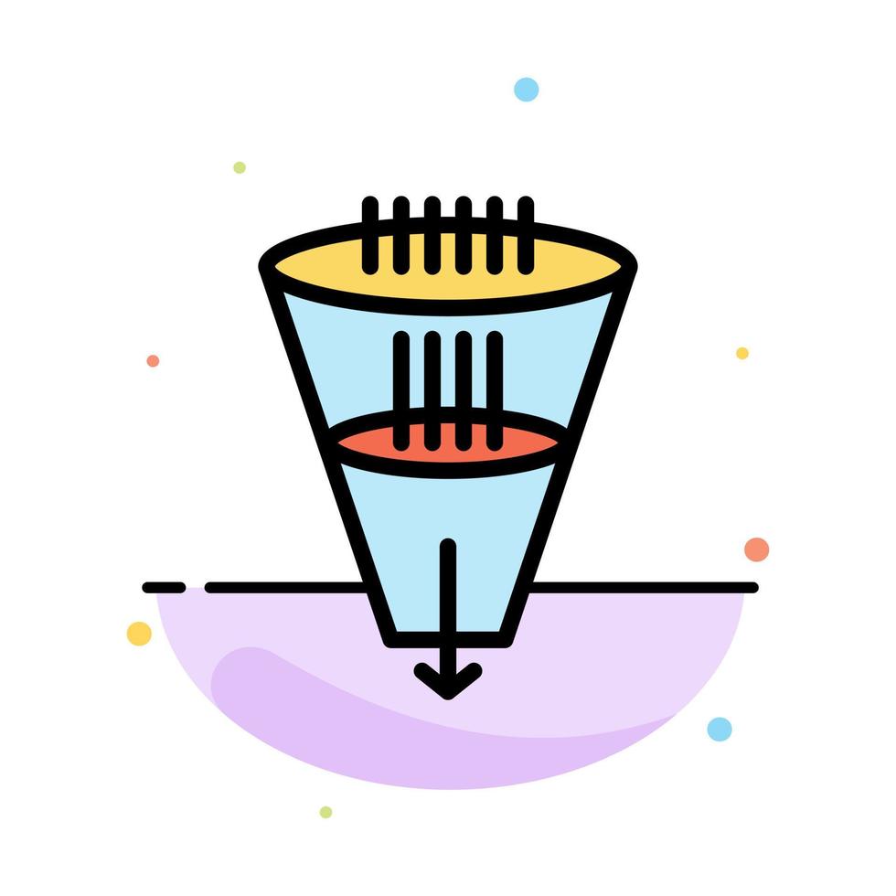 Data Filter Filtering Filtration Funnel Abstract Flat Color Icon Template vector