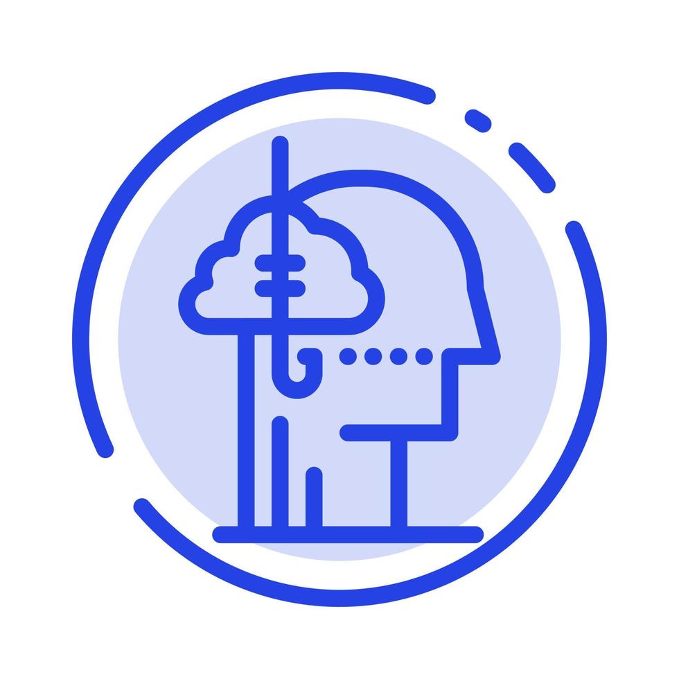 Borrowing Ideas Addiction Catch Habit Human Blue Dotted Line Line Icon vector