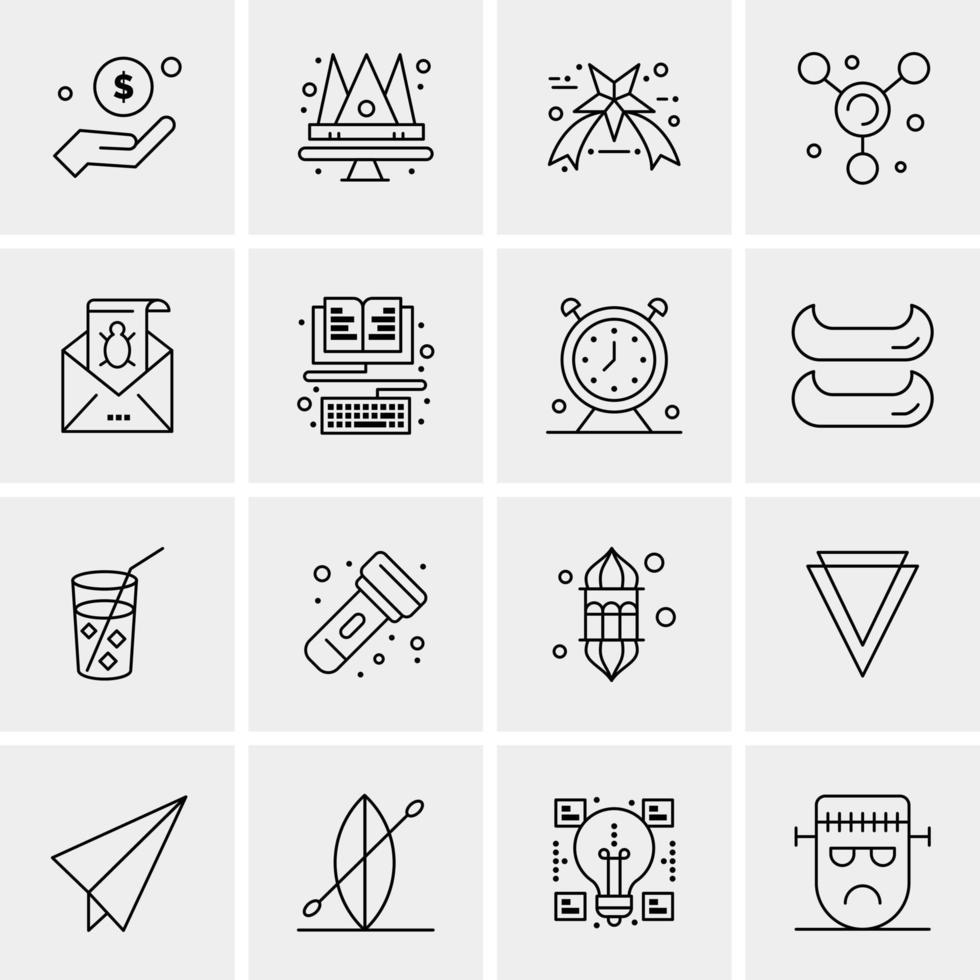 16 iconos universales de negocios vector ilustración de icono creativo para usar en proyectos relacionados con la web y dispositivos móviles