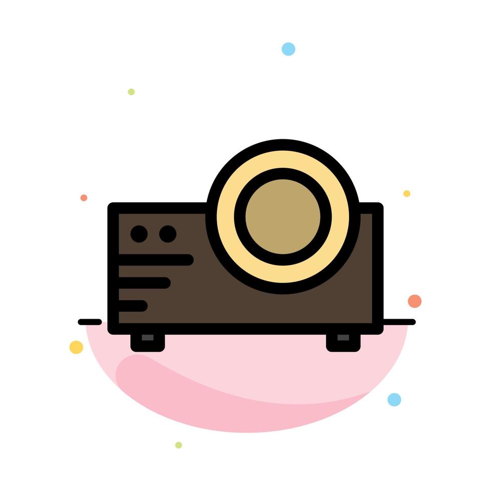 Projector Film Movie Multi Media Abstract Flat Color Icon Template vector