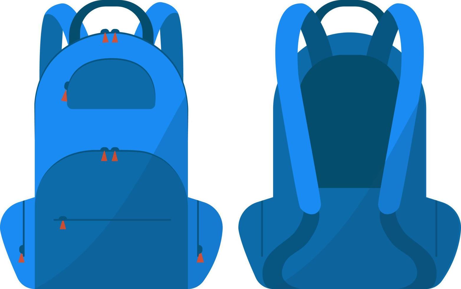 Blue backpack vector illustration isolated on white background