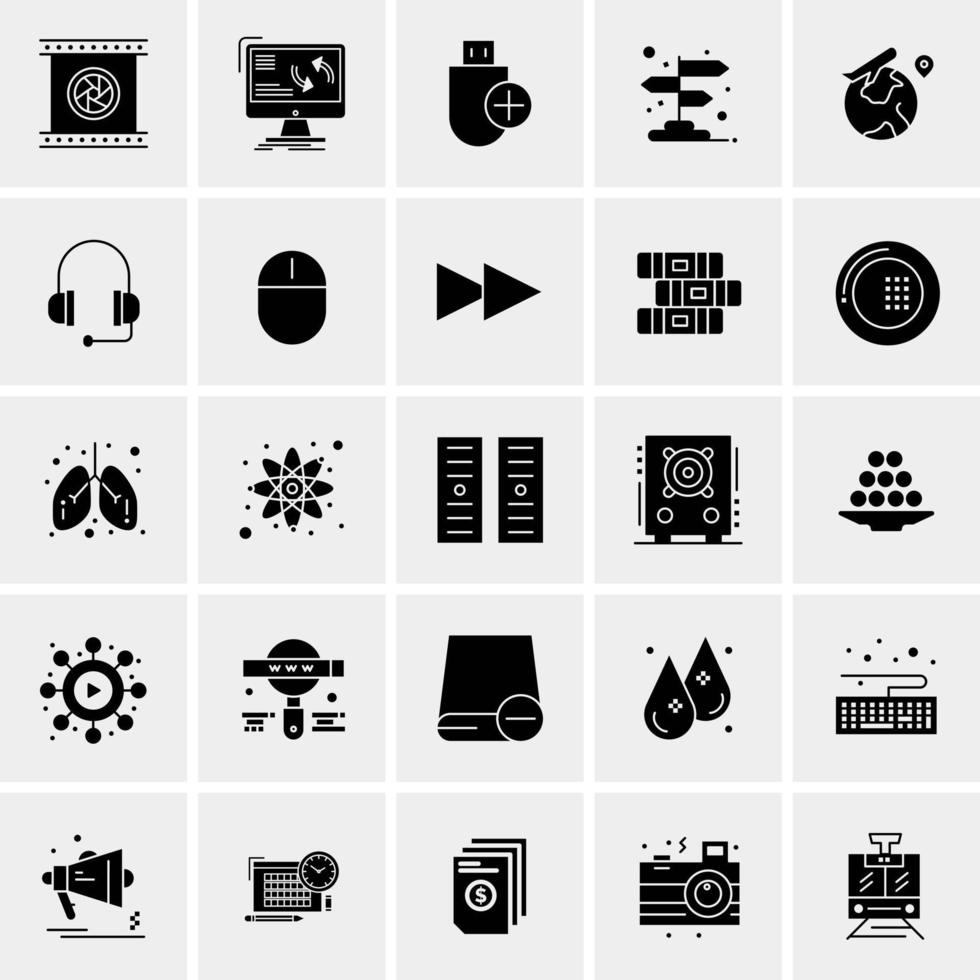 25 iconos de negocios universales vector ilustración de icono creativo para usar en proyectos relacionados con la web y dispositivos móviles