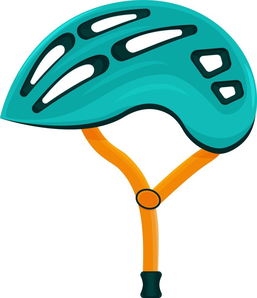 casco protector para proteger su cabeza de caídas mientras anda en bicicleta patinando y andando en patineta. ilustración vectorial aislada en fondo blanco. vector