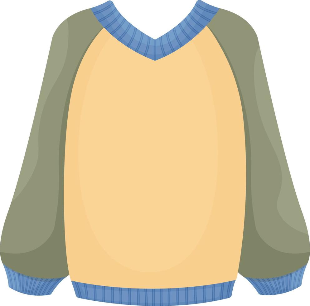 un cálido jersey de punto de invierno para caminar cuando hace frío. chaqueta de otoño de colores. ropa para protegerse del frío. ilustración de vector de suéter de punto aislado en un fondo blanco