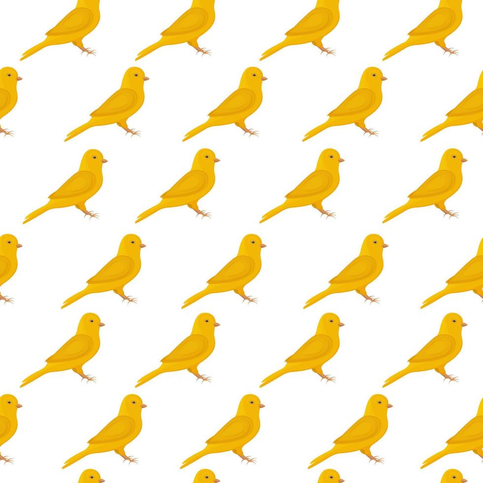 yellow canary summer seamless pattern with a songbird canary depicted on it. Summer print. Vector illustration on white background.
