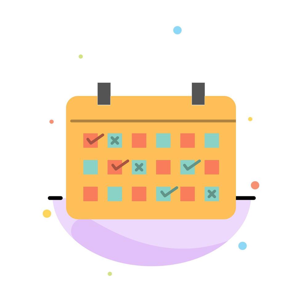 Calendar Date Month Year Time Abstract Flat Color Icon Template vector