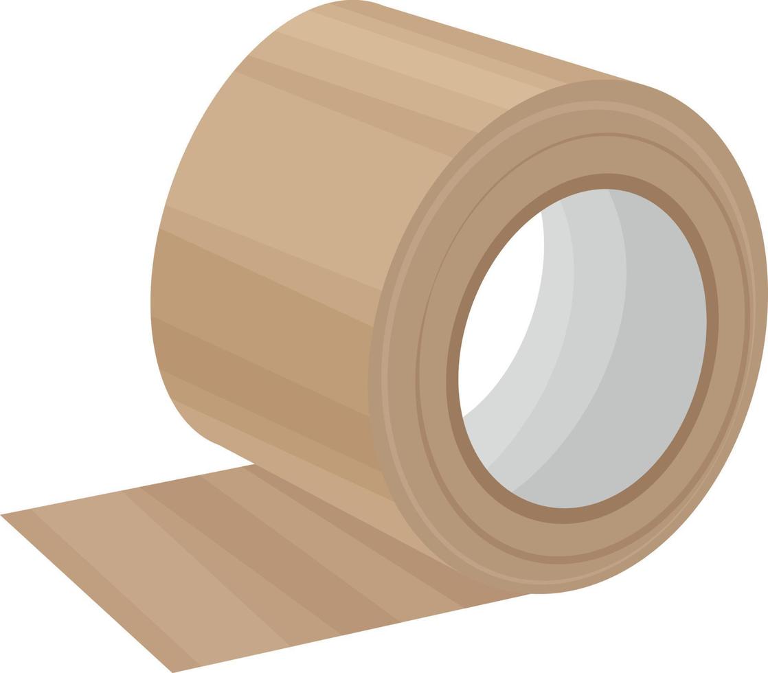 An image of an adhesive tape wrapped in a roll. Office tape for gluing various items, including cardboard boxes. Office supplies.Vector illustration isolated on a white background vector