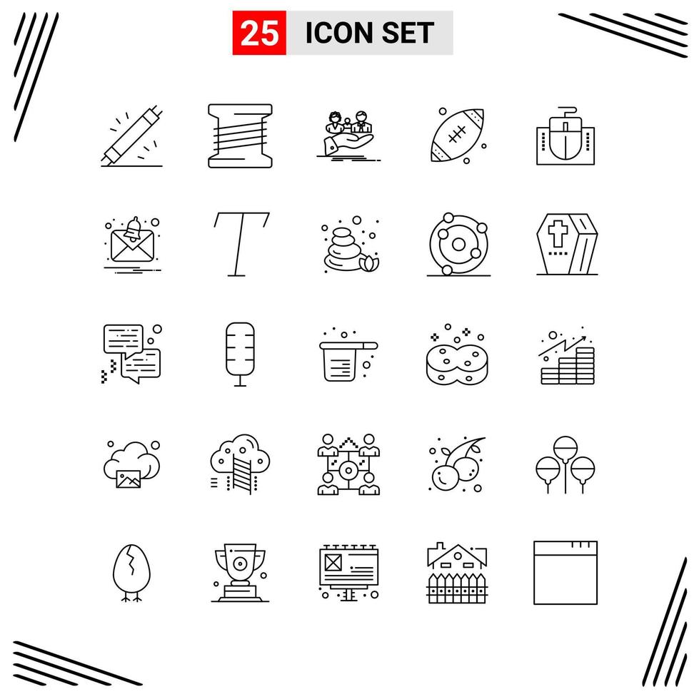 25 Icons Line Style. Grid Based Creative Outline Symbols for Website Design. Simple Line Icon Signs Isolated on White Background. 25 Icon Set. vector