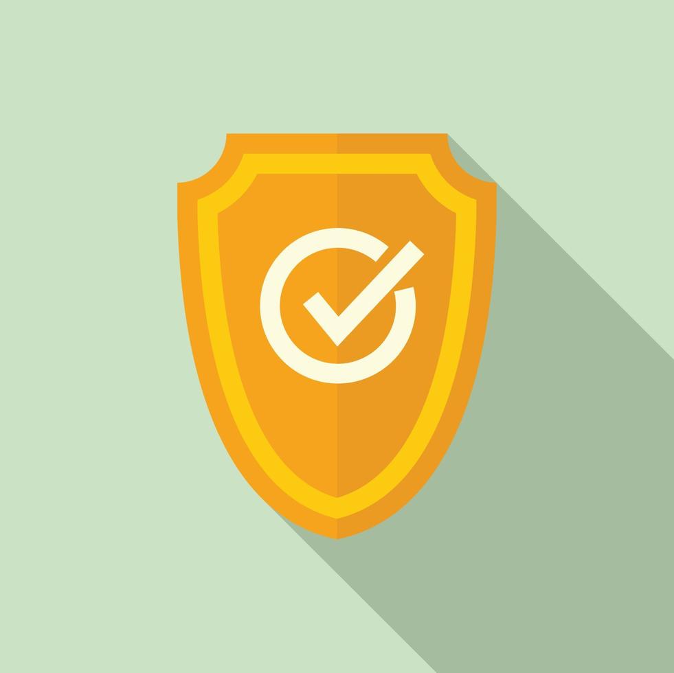 Quality shield icon flat vector. Check guarantee vector