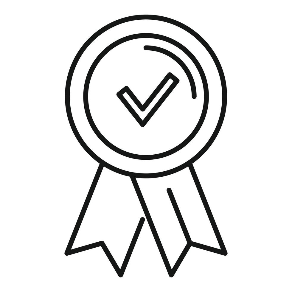 Approved emblem icon outline vector. Quality certificate vector