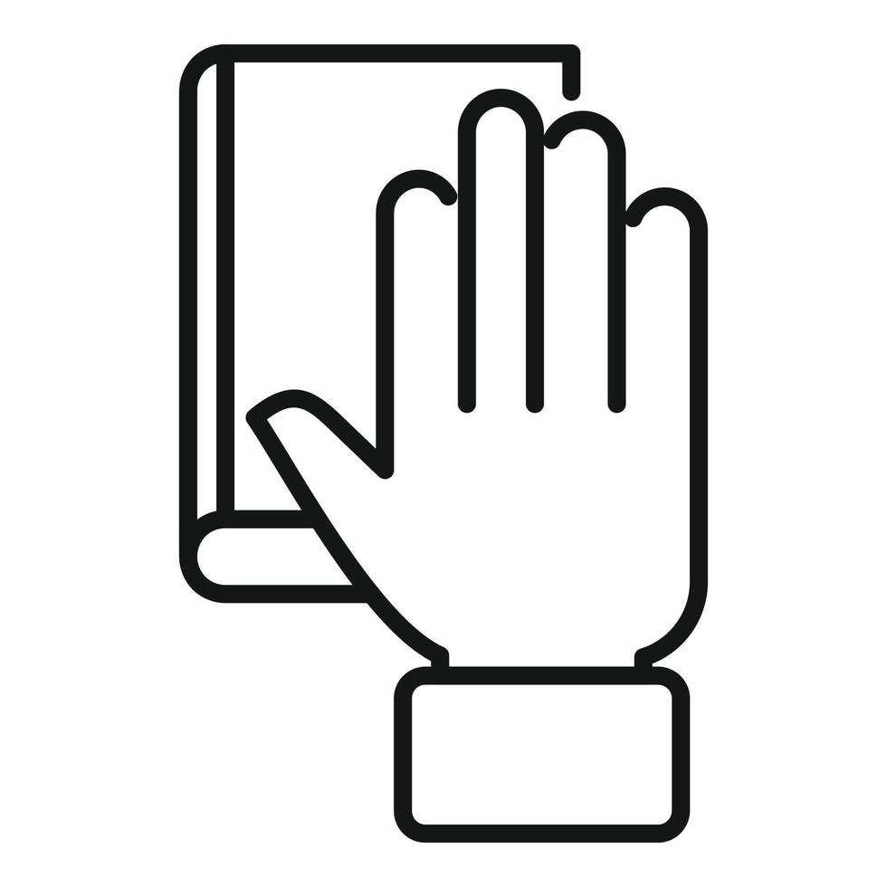 Touch book icon outline vector. Online appointment vector