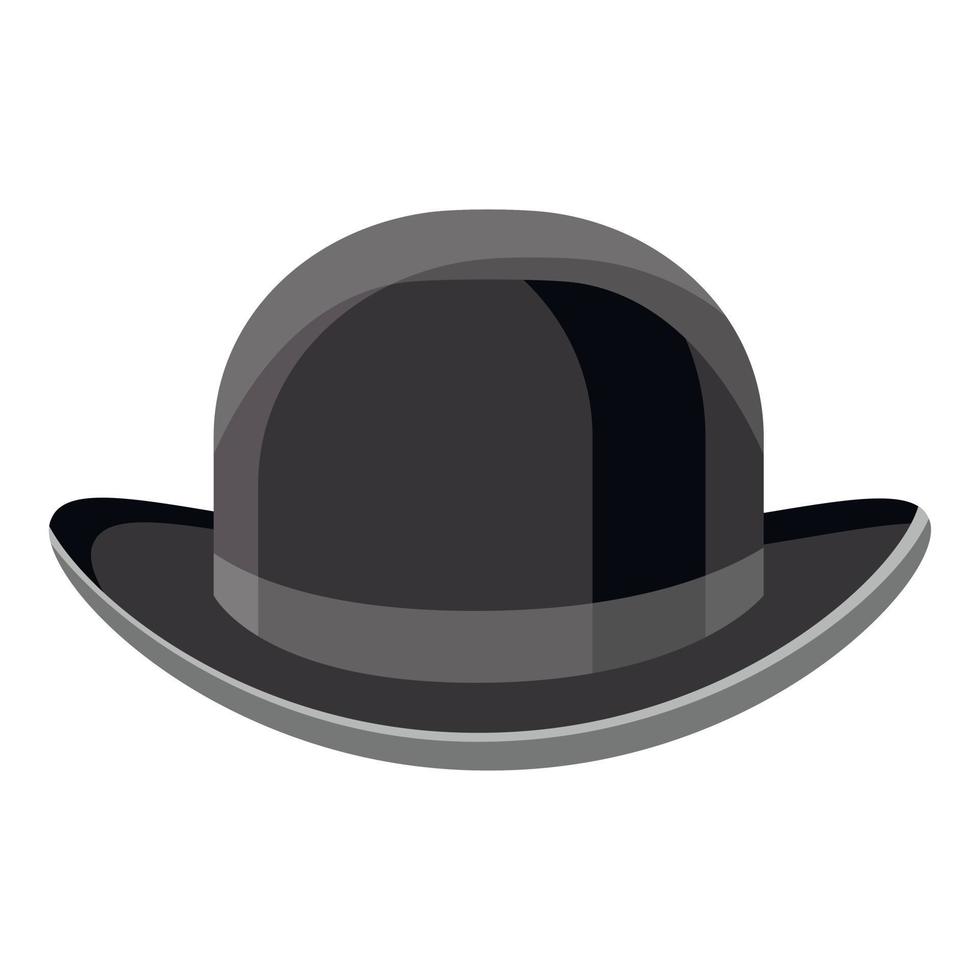 Black hat icon, cartoon style vector