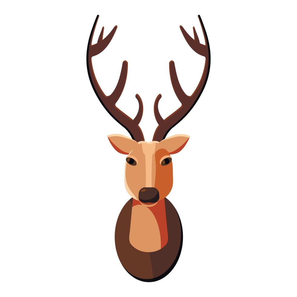 Deer head icon, cartoon style vector