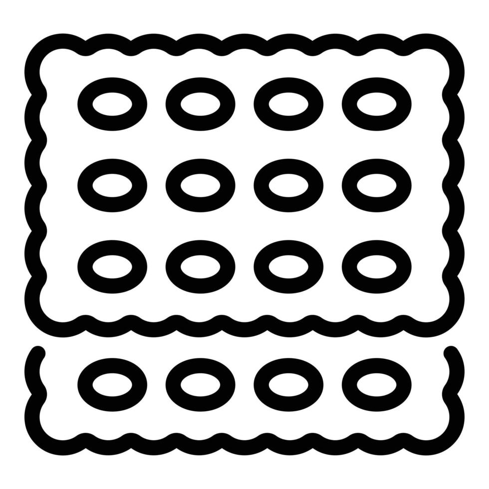 Traditional biscuit icon outline vector. Cake square vector