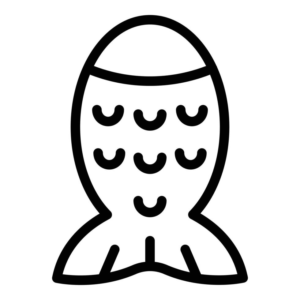 Fish cracker icon outline vector. Food grain vector