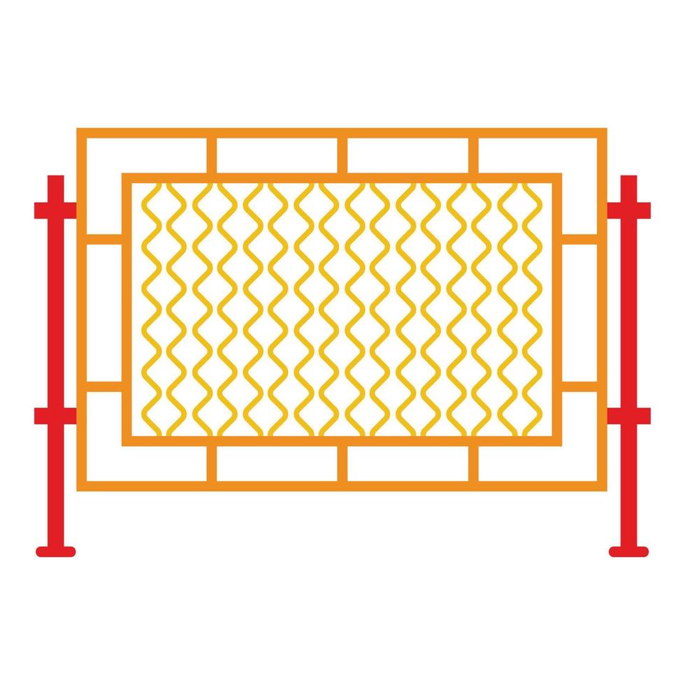 Square fence icon, cartoon style vector