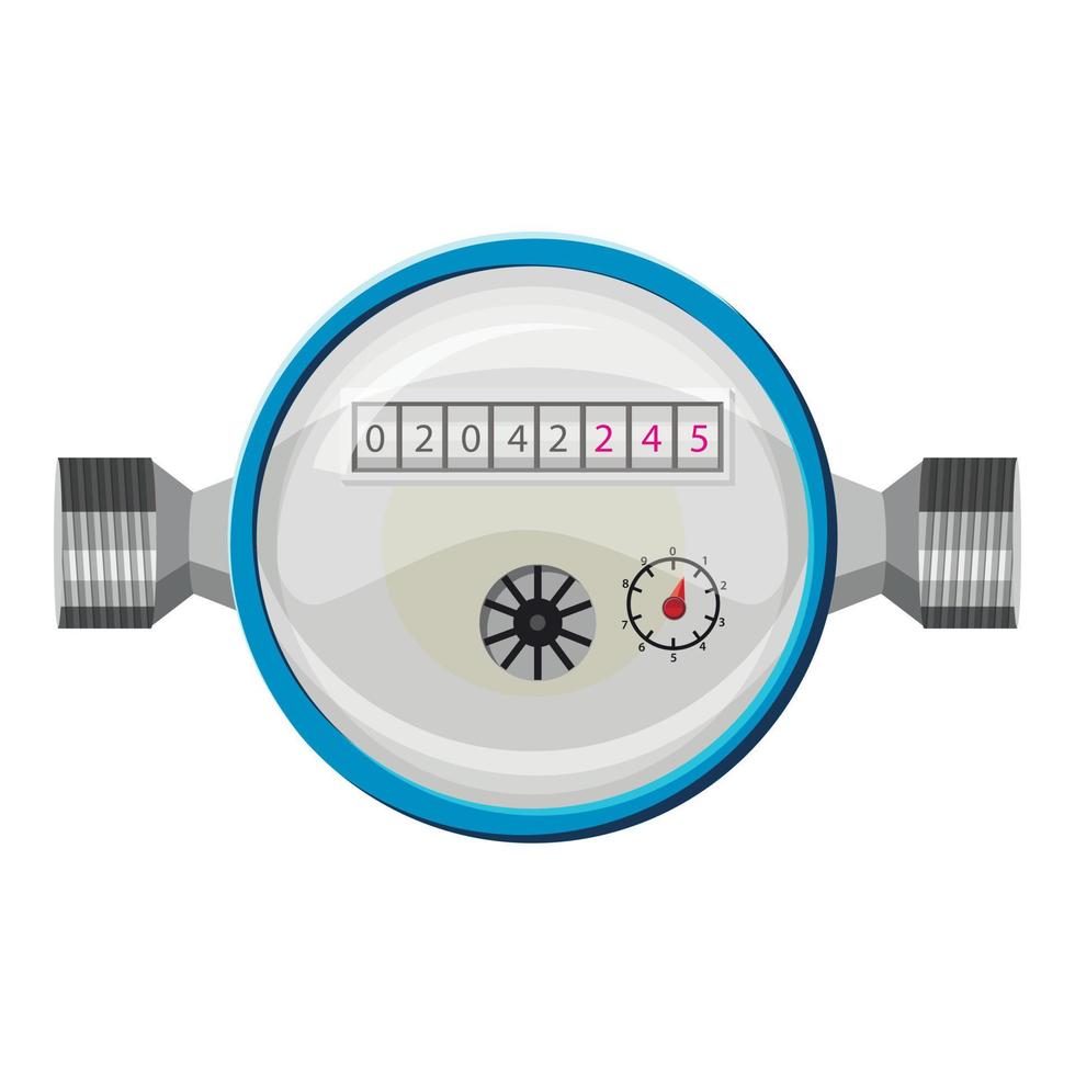 Water meter icon, cartoon style vector