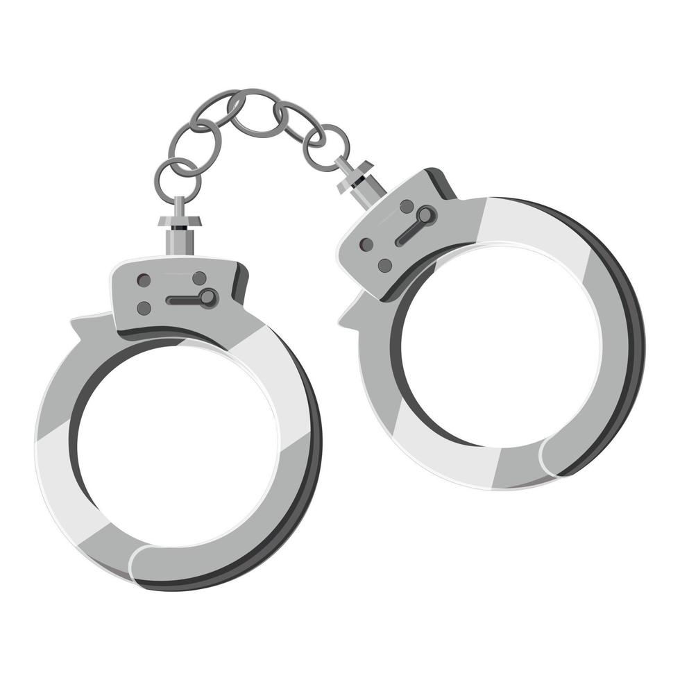 Handcuffs icon, cartoon style vector