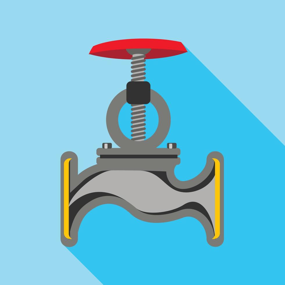 Pipe with a valve icon, flat style vector