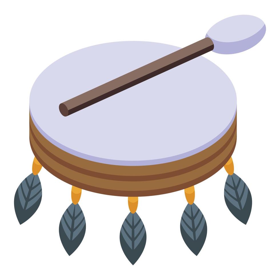vector isométrico del icono de los tambores esquimales. alaska naturaleza