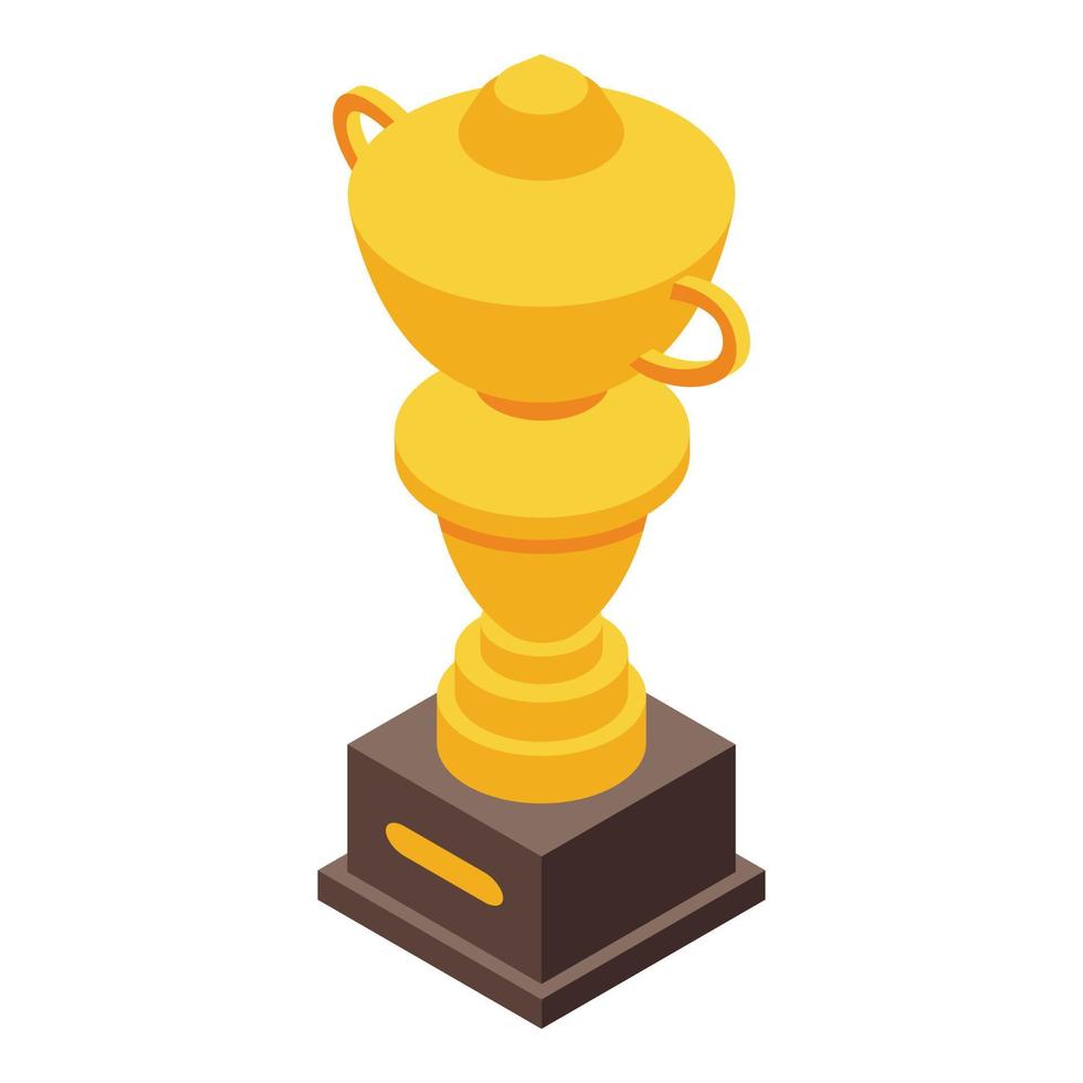 Chess gold cup icon isometric vector. Online game vector