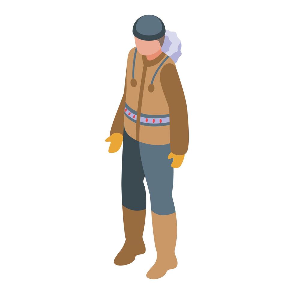 Eskimo icon isometric vector. Alaska people vector