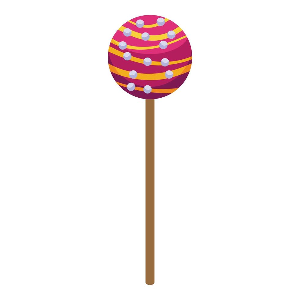 Red cake pop icon isometric vector. Art candy vector