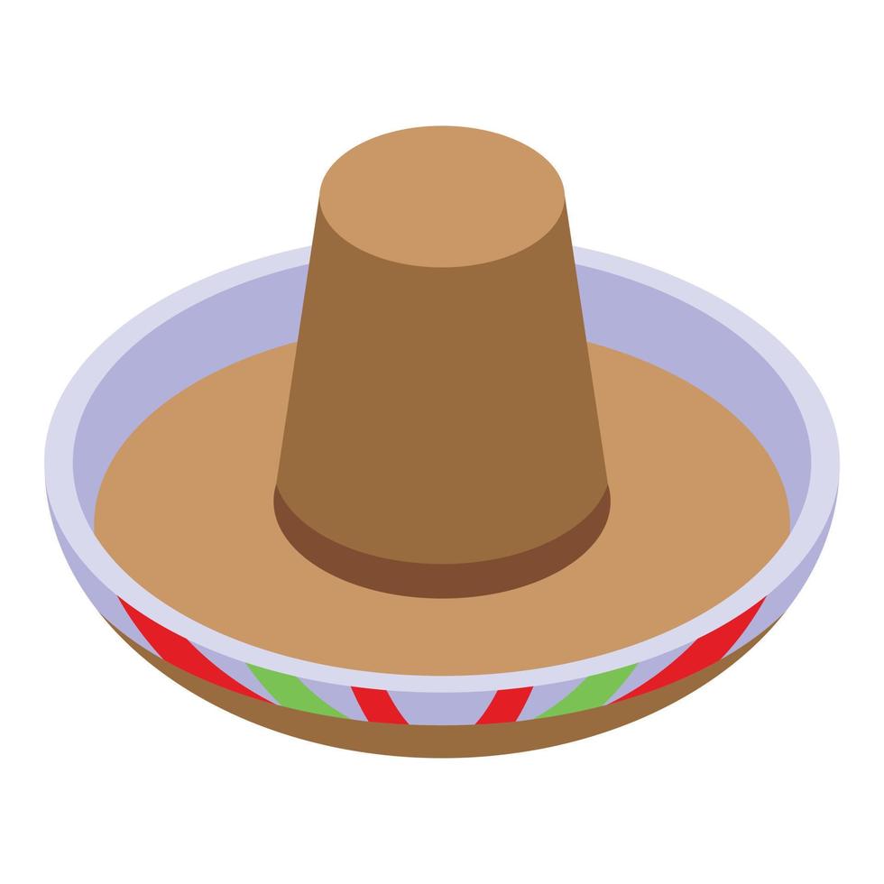 vector isométrico del icono del sombrero mexicano. bebe gracioso