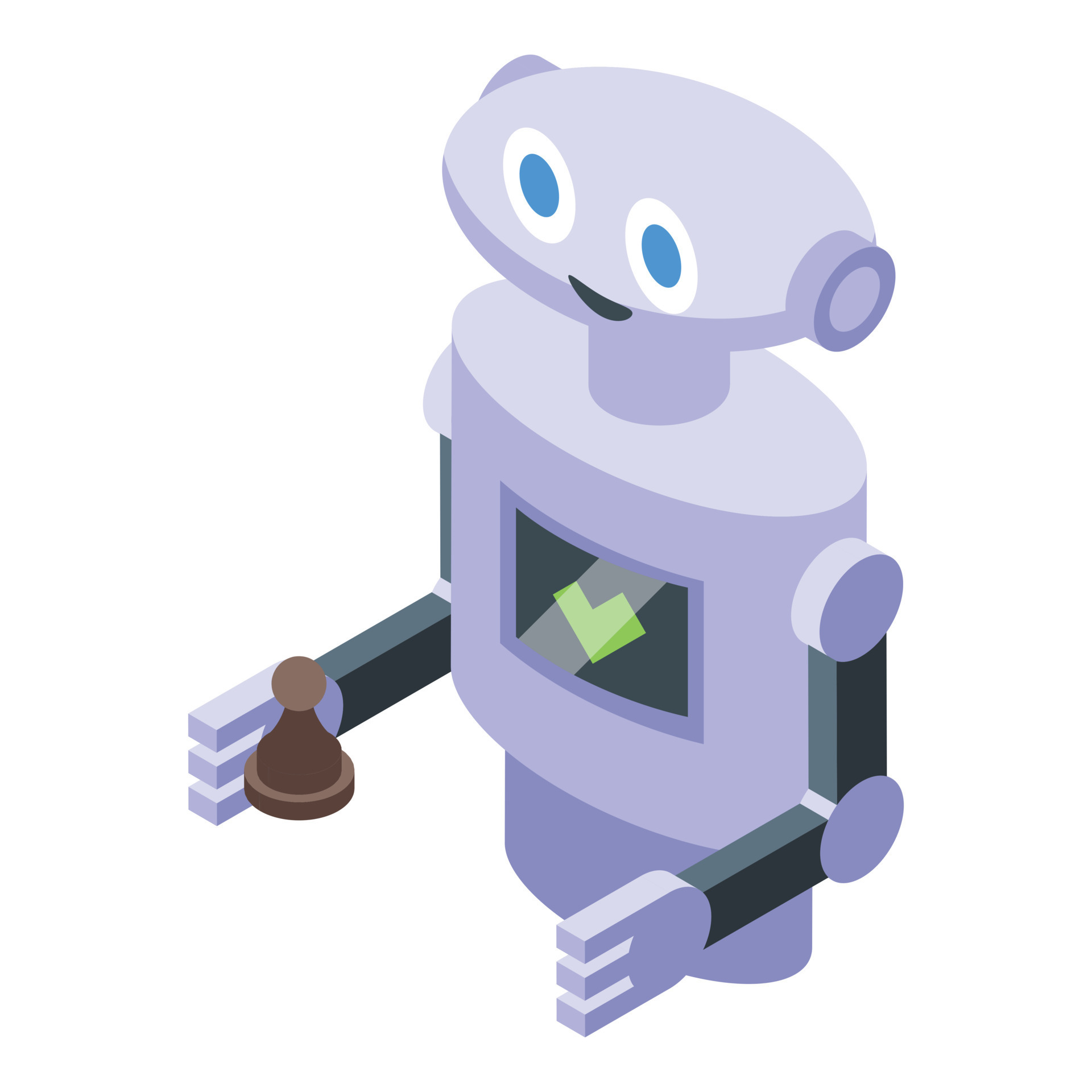 Robot play chess icon isometric vector. Online game 15114573