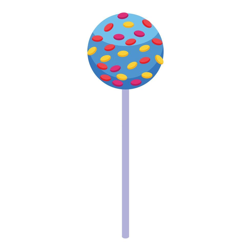 Cute cake pop icon isometric vector. Fancy icing vector