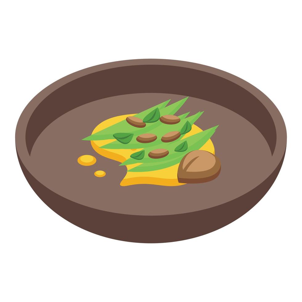 Nut salad icon isometric vector. Balkan food vector