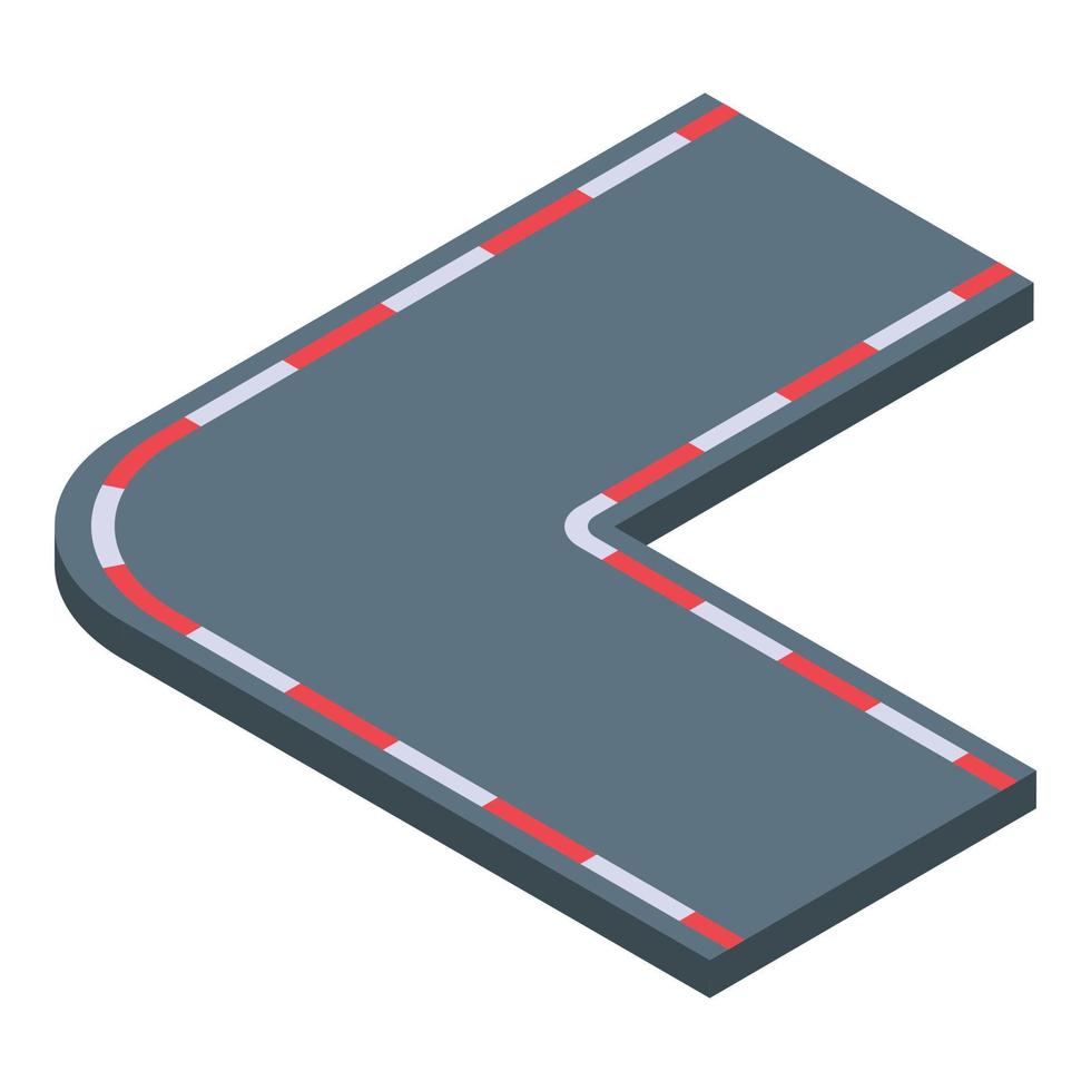 Racetrack corner icon isometric vector. Car race vector