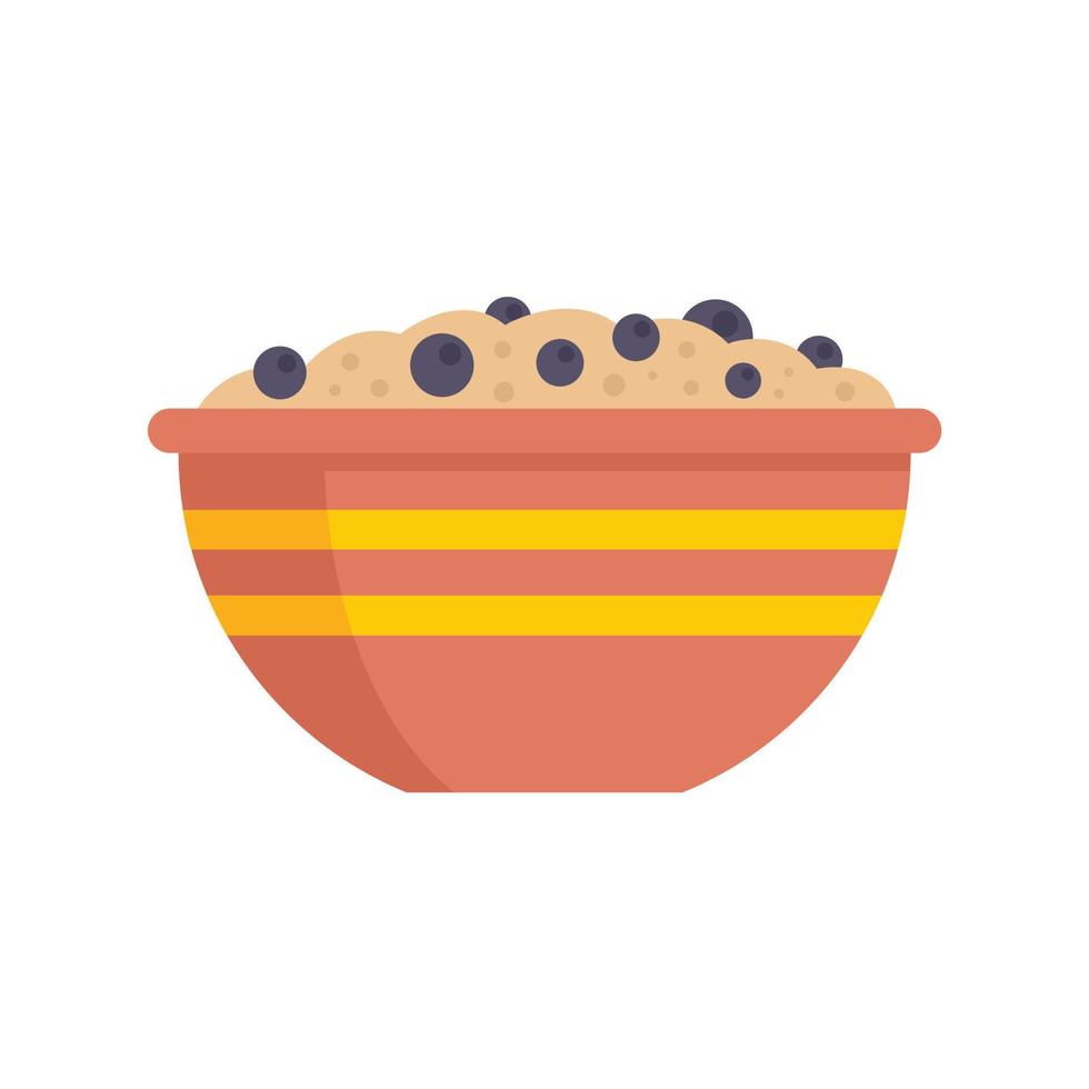 Cereal flakes bowl icon flat isolated vector