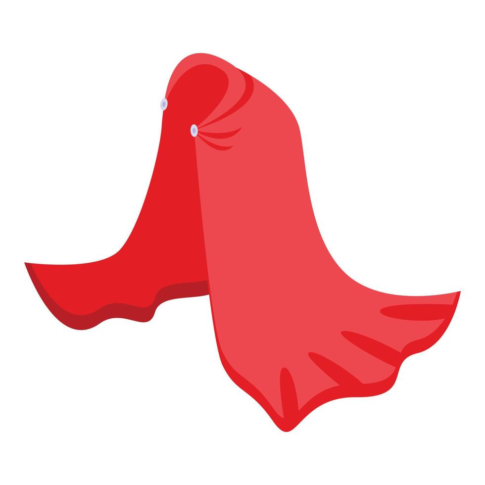 Red cloth icon isometric vector. Cloak cape vector